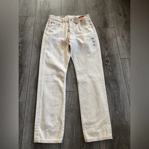 Levi's Cream Straight Leg Jeans - Picture 1 of 6